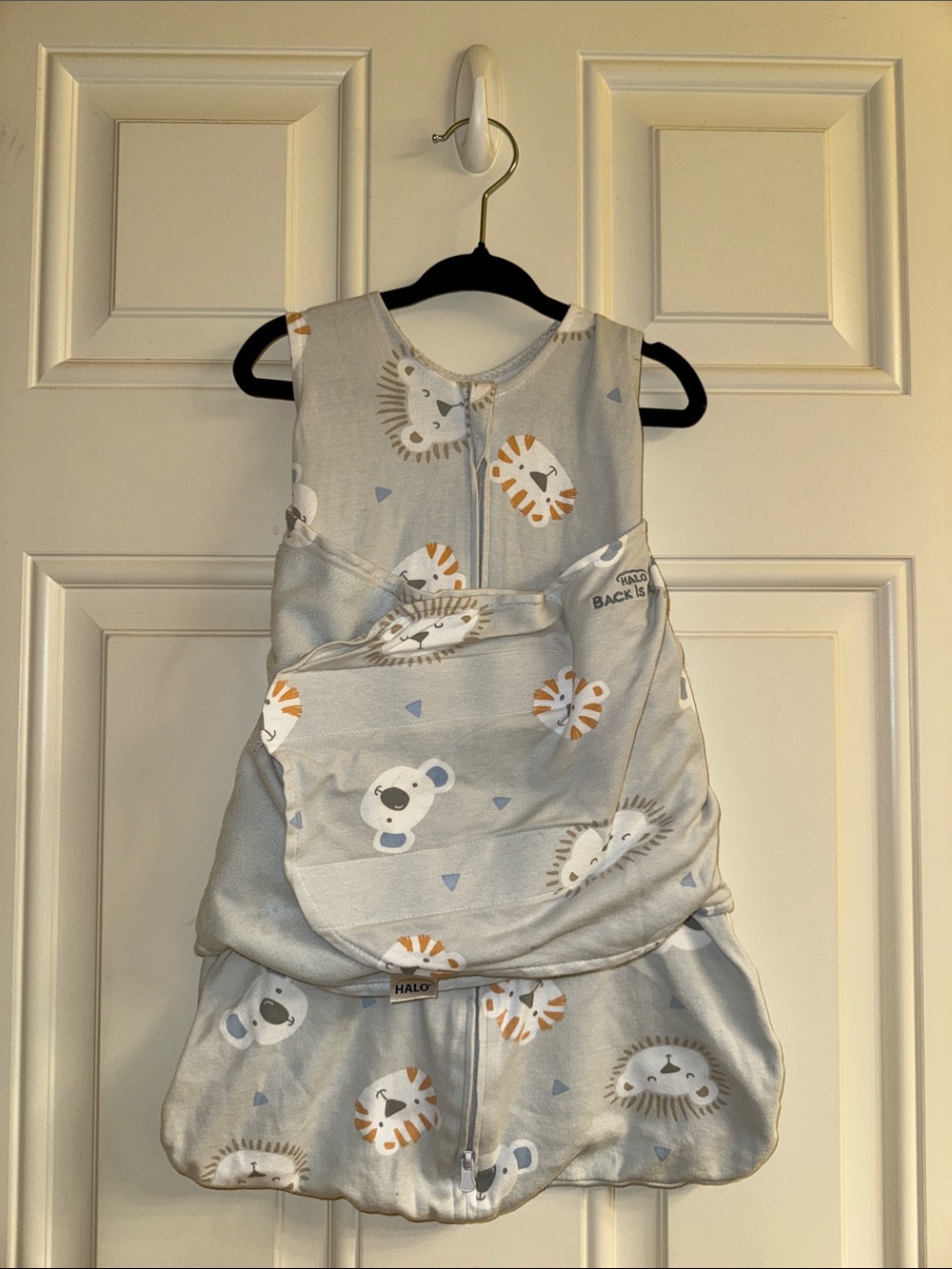 Halo Grey Sleep Sack with Lion & Bear Faces